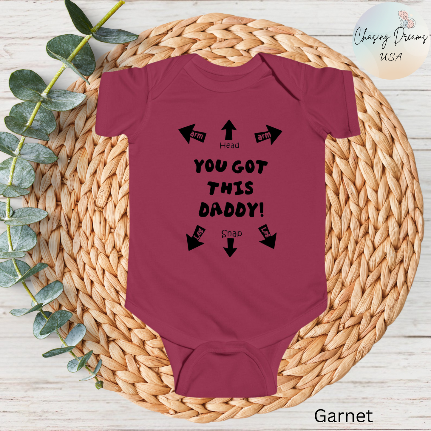 You Got This Daddy Baby Onesie | Funny New Dad Bodysuit with Arrows | Organic Option Available