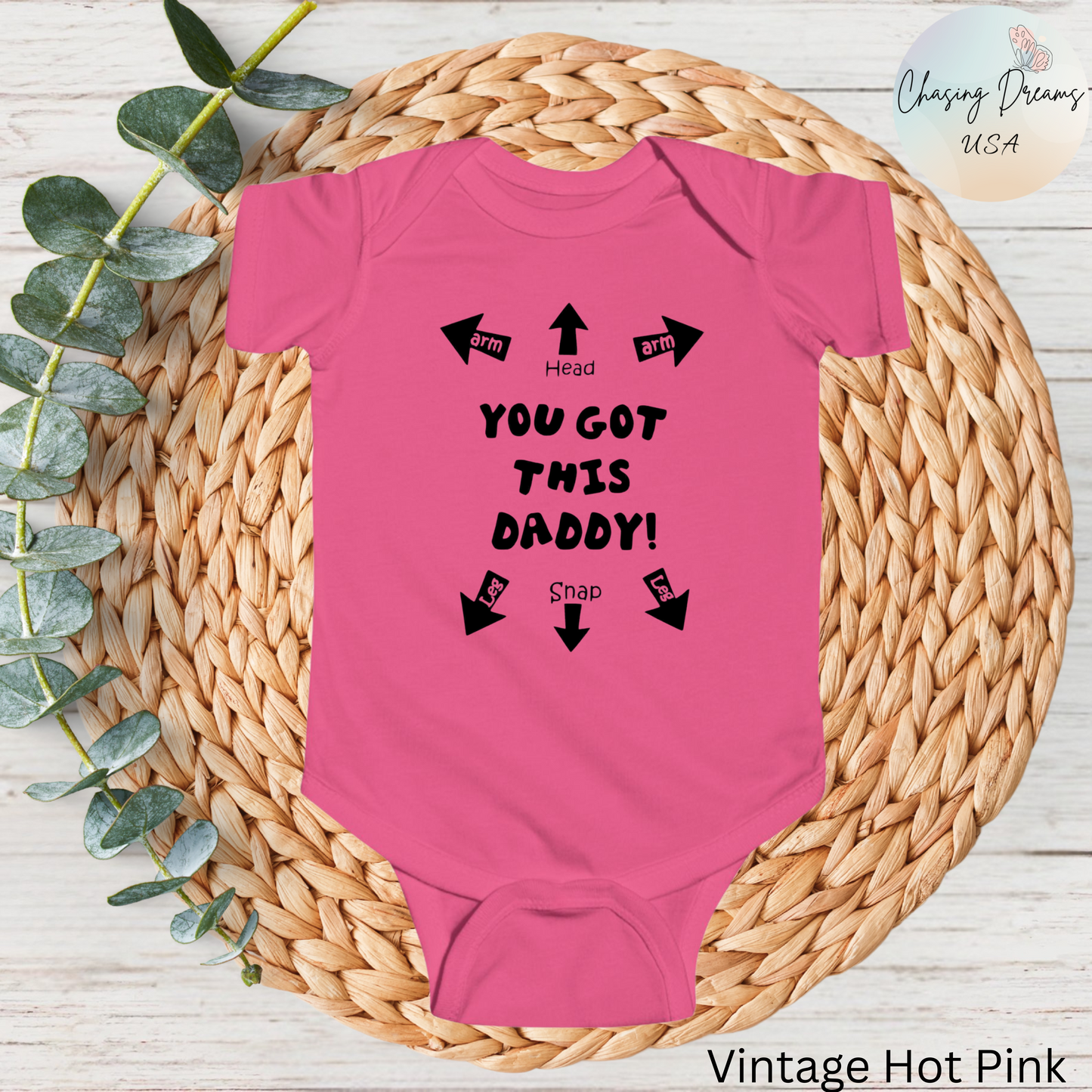 You Got This Daddy Baby Onesie | Funny New Dad Bodysuit with Arrows | Organic Option Available