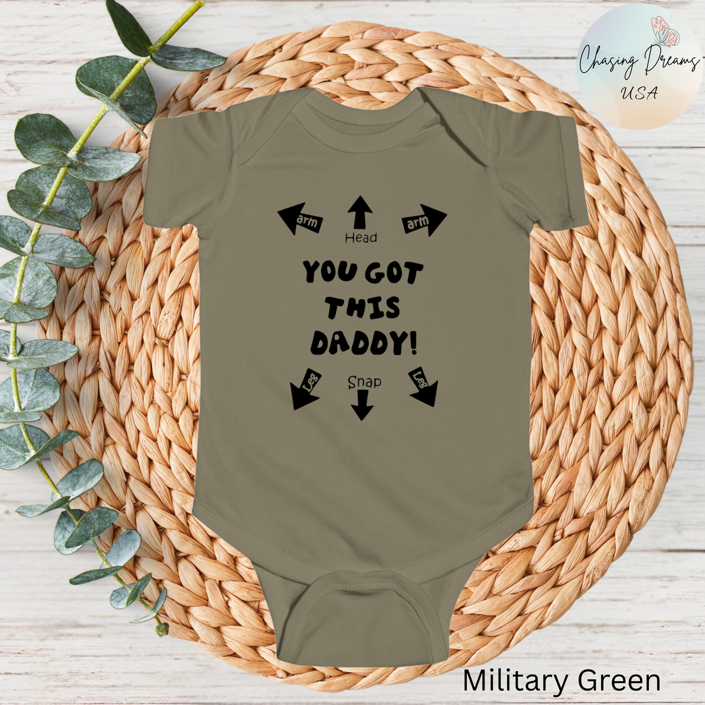 You Got This Daddy Baby Onesie | Funny New Dad Bodysuit with Arrows | Organic Option Available