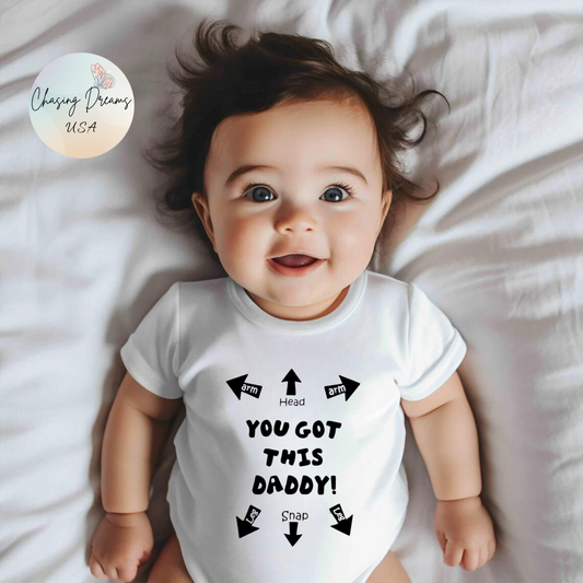 Body para papá y bebé | Divertido body para papá primerizo con flechas | Versión orgánica disponible