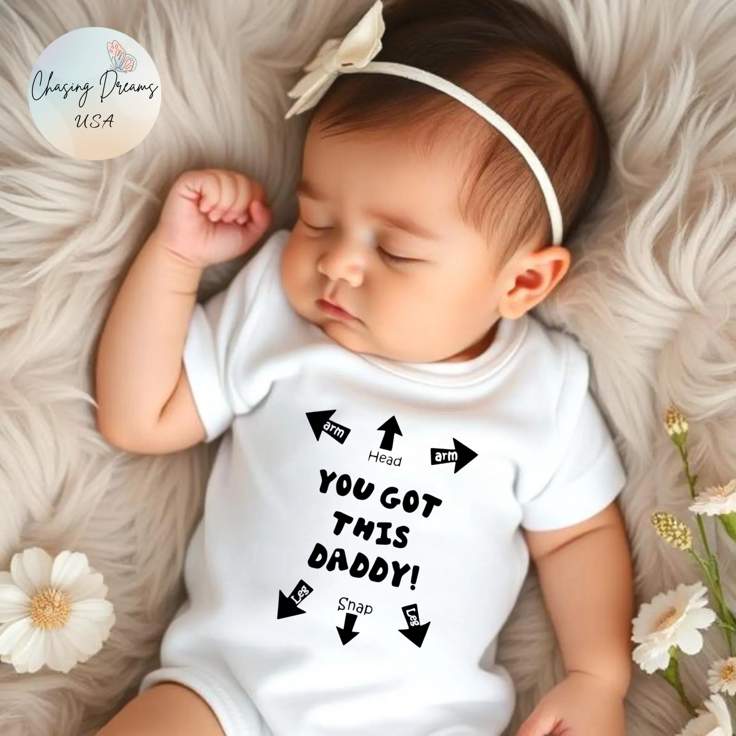 You Got This Daddy Baby Onesie | Funny New Dad Bodysuit with Arrows | Organic Option Available