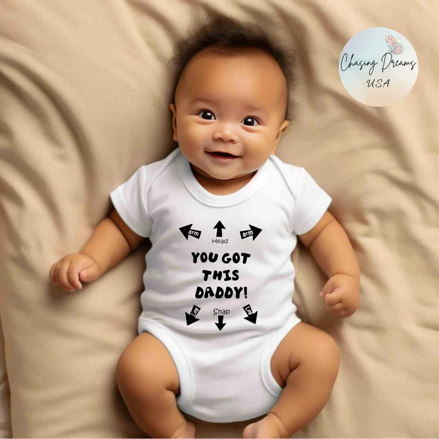 You Got This Daddy Baby Onesie | Funny New Dad Bodysuit with Arrows | Organic Option Available