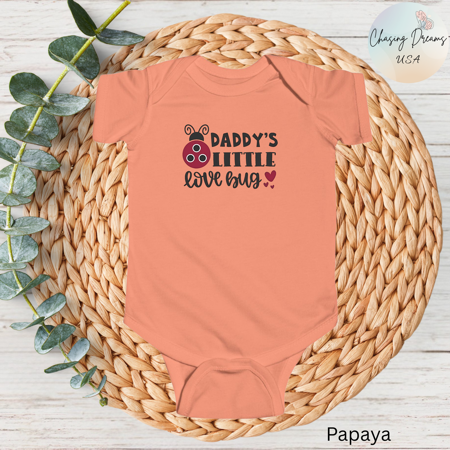 Body de bebé "El pequeño amor de papá": un mono de mariquita con corazones