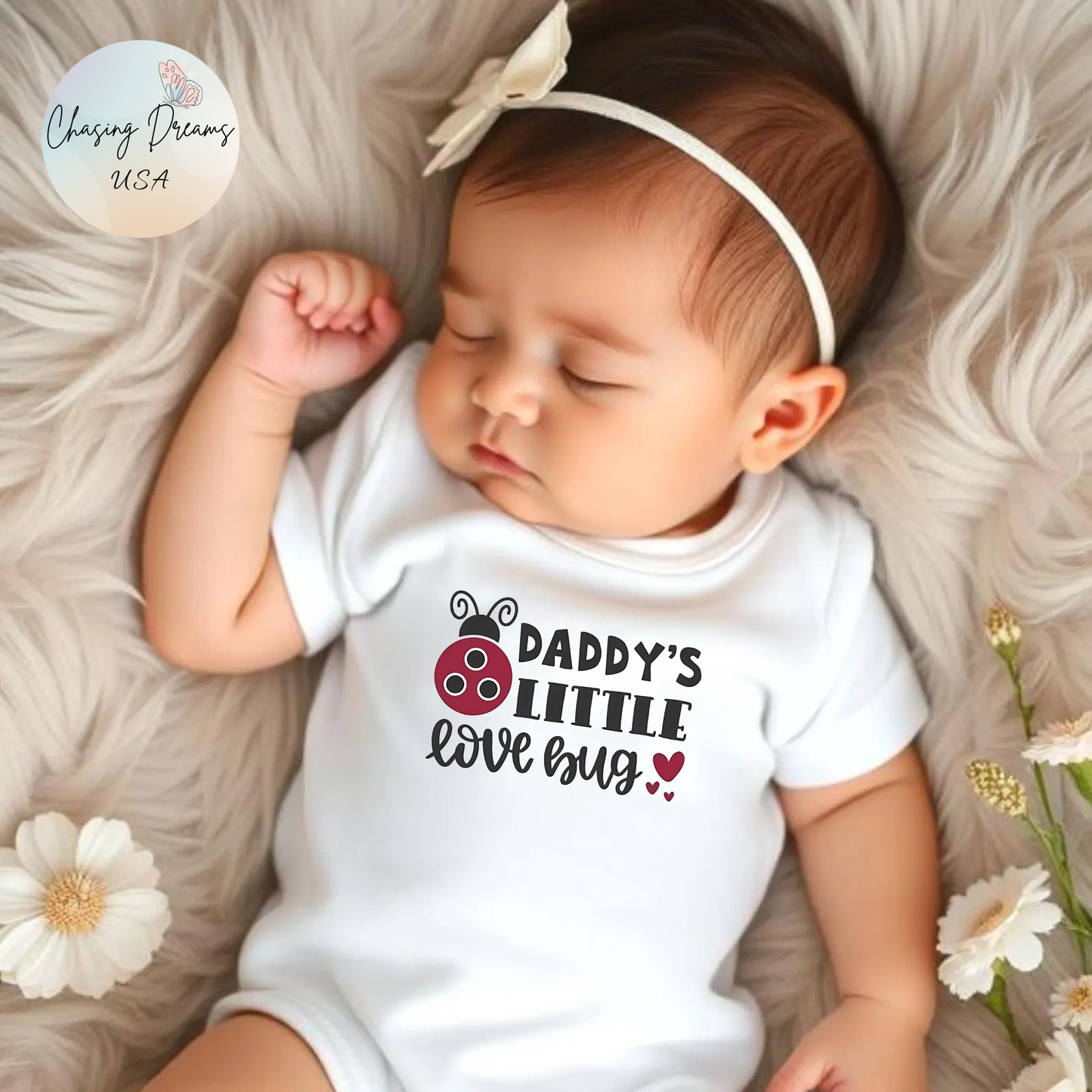 Body de bebé "El pequeño amor de papá": un mono de mariquita con corazones