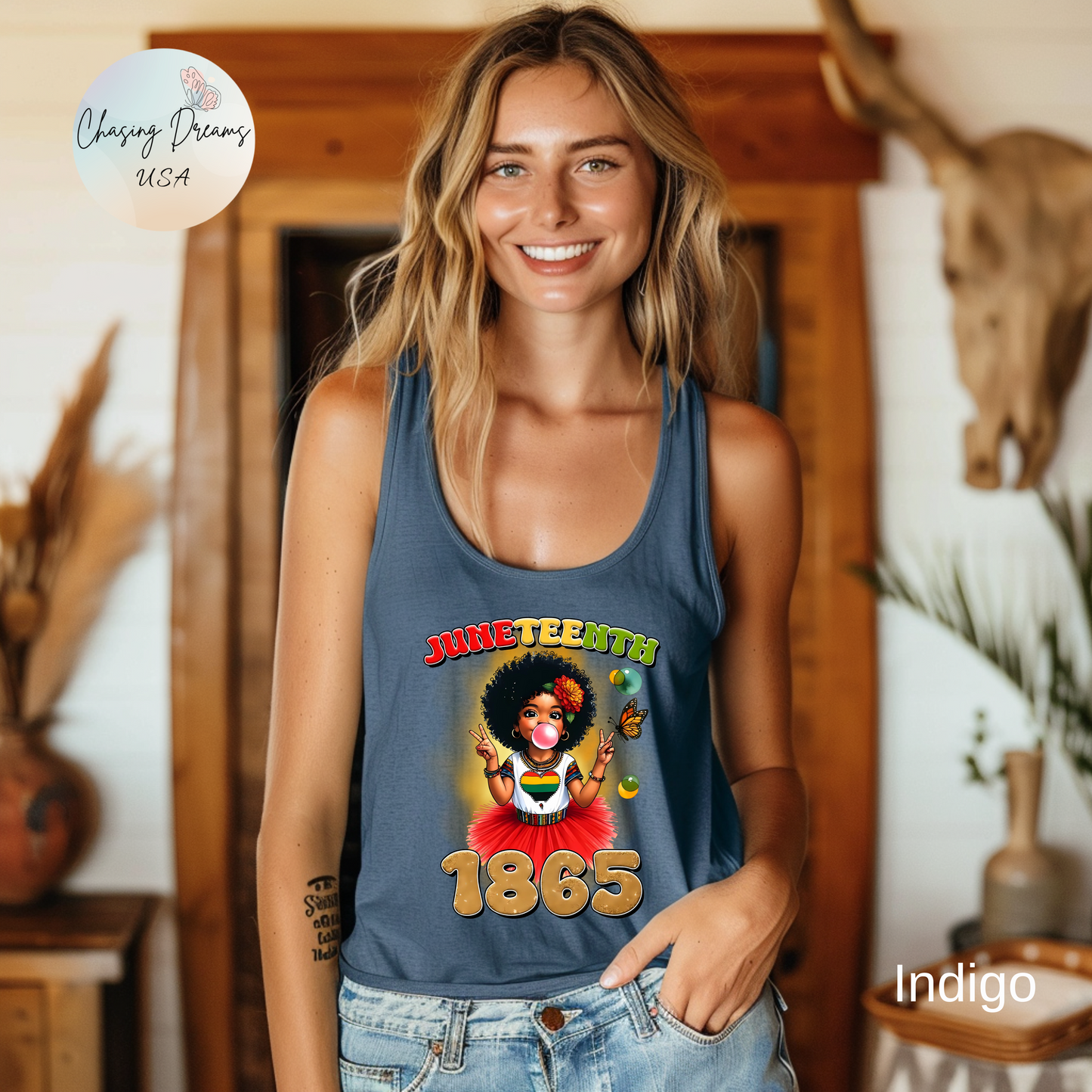 ✊🏽 Juneteenth 1865 – Camiseta sin mangas con espalda deportiva en homenaje a la libertad juvenil