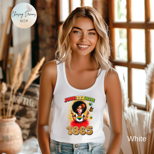 ✊🏽 Juneteenth 1865 – Camiseta sin mangas con espalda deportiva en homenaje a la libertad juvenil