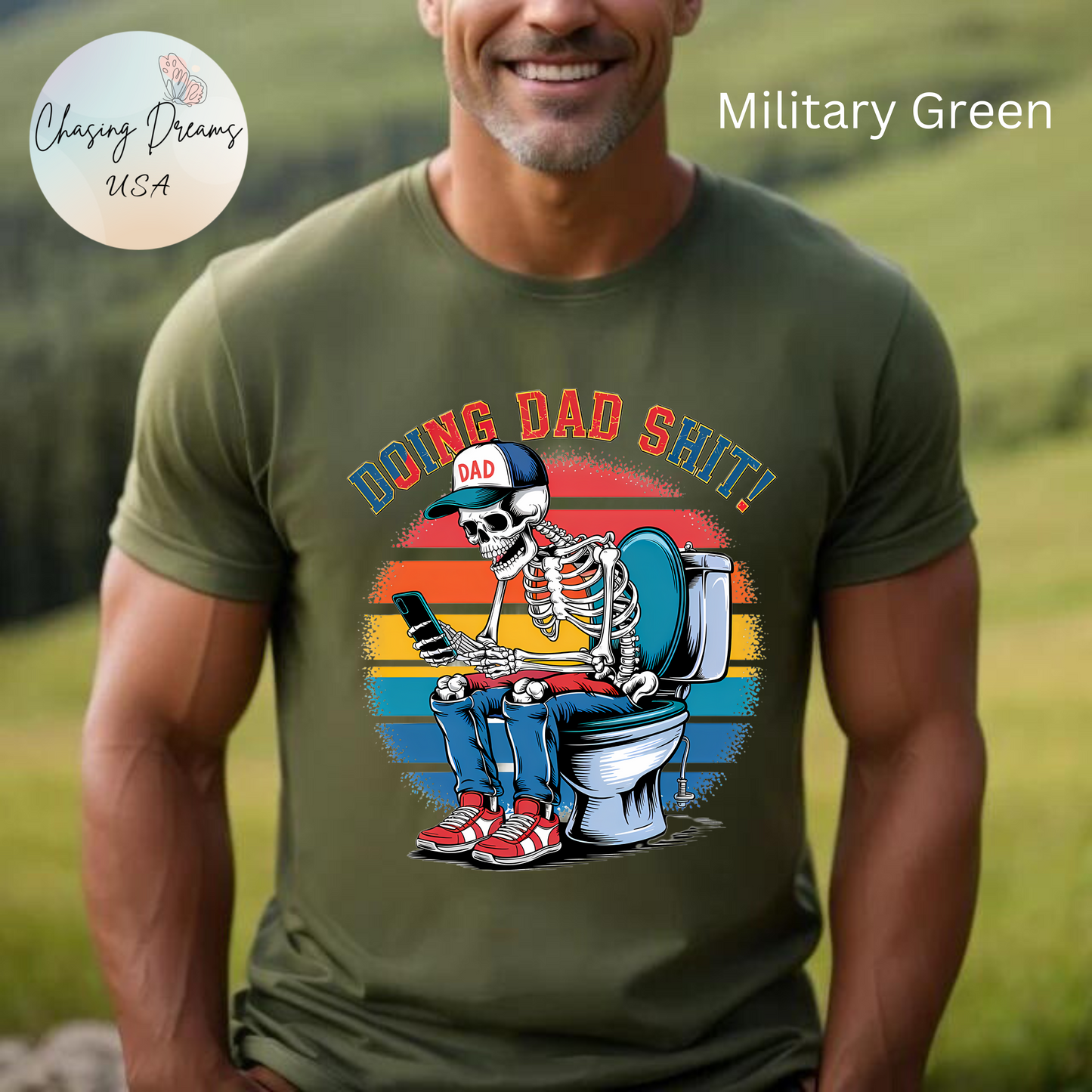 🧻 HACIENDO CABRAS DE PAPÁ | Camiseta gráfica divertida con esqueleto en el inodoro