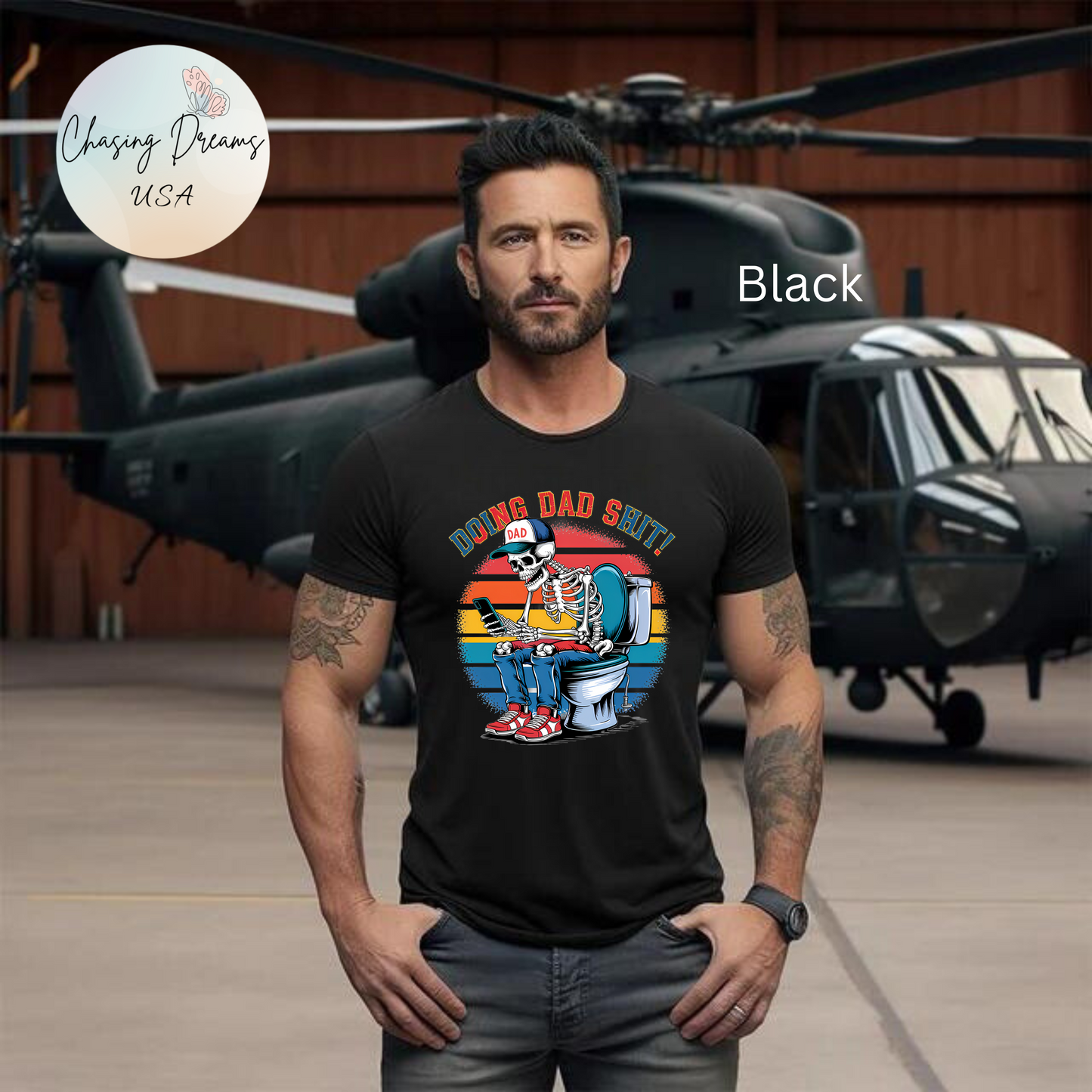 🧻 HACIENDO CABRAS DE PAPÁ | Camiseta gráfica divertida con esqueleto en el inodoro