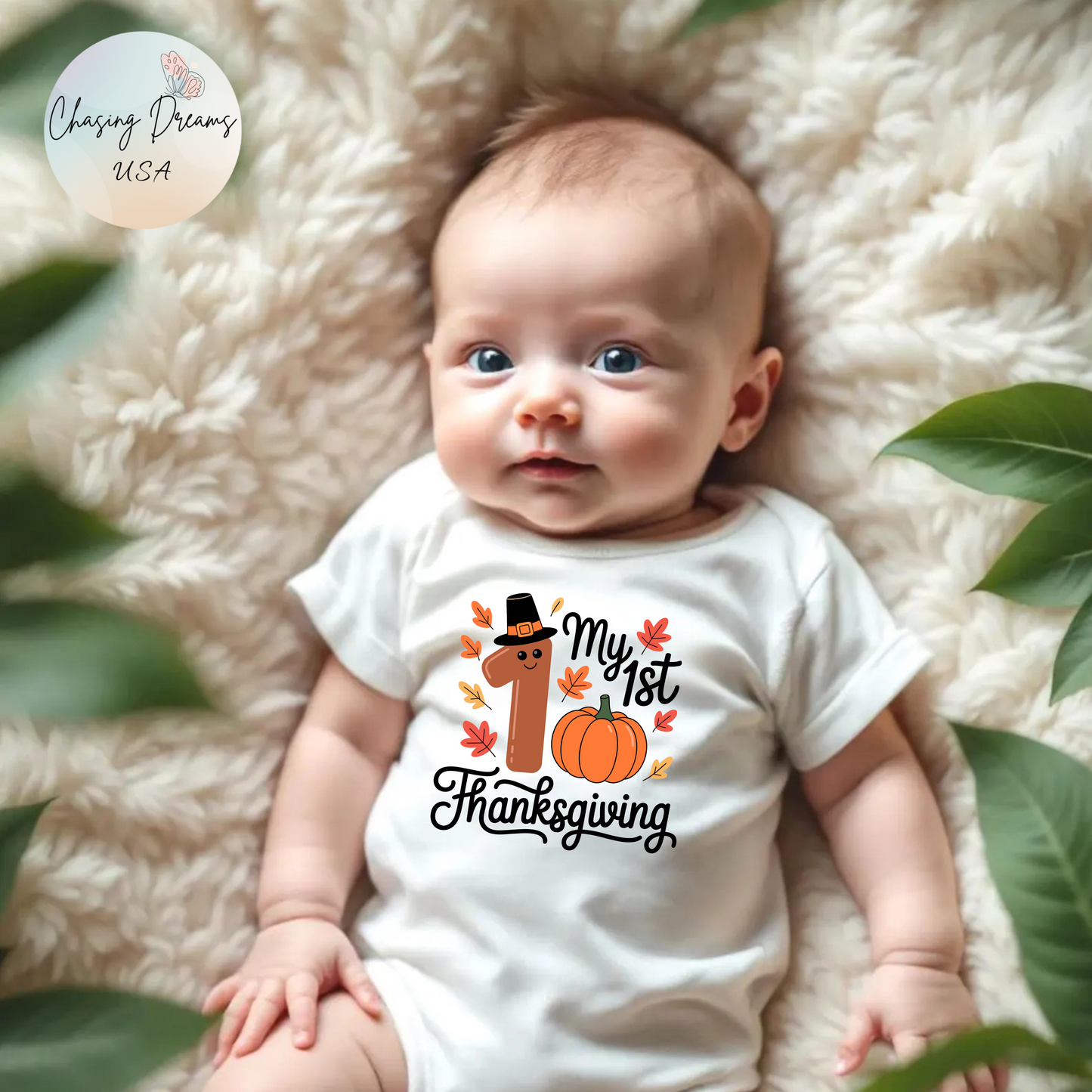 🦃👶 My 1st Thanksgiving Baby Onesie – Pumpkin & Pilgrim Hat Outfit for Boys 🍂🧡