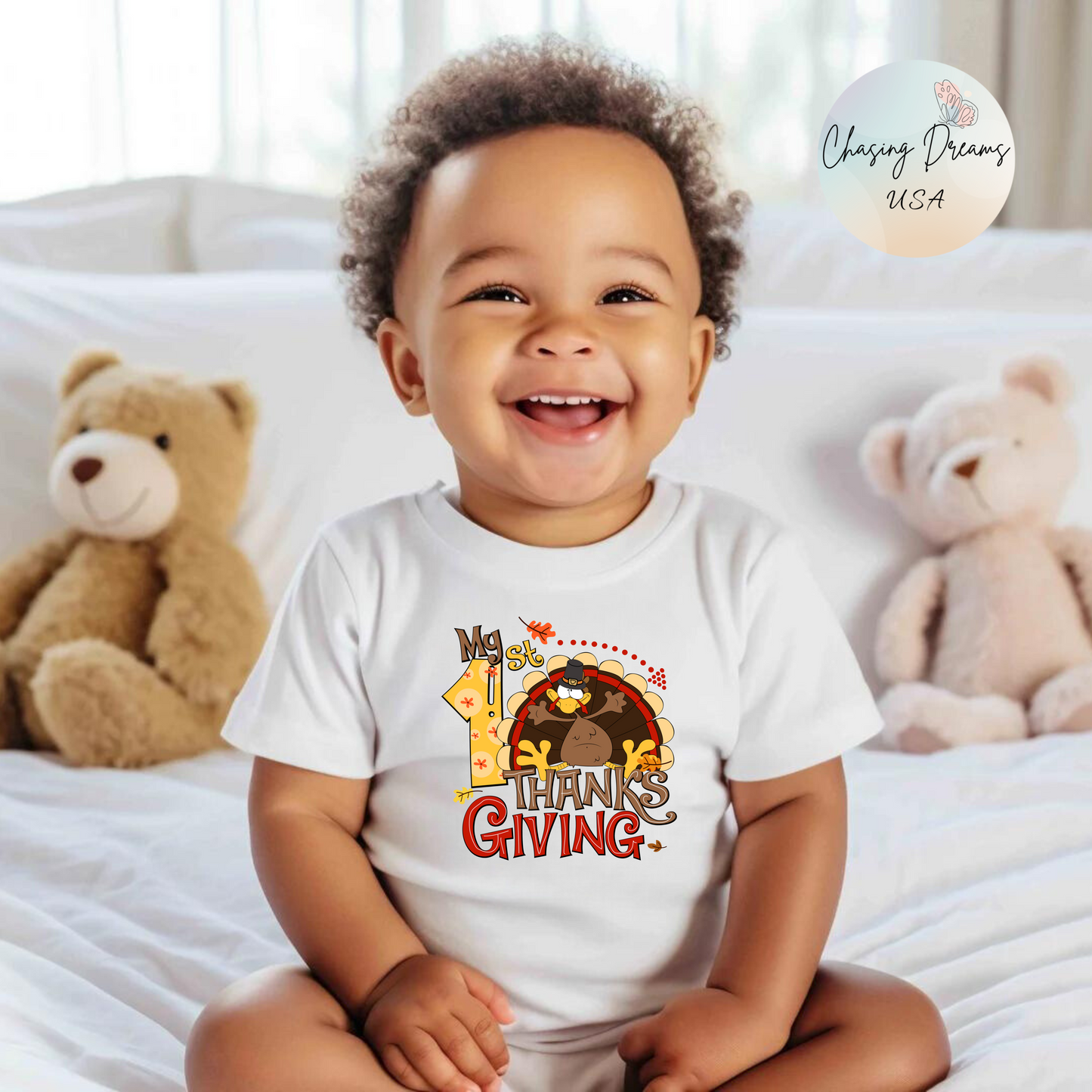 Copy of 🦃👶 My 1st Thanksgiving Baby Onesie – Pumpkin & Pilgrim Hat Outfit for Boys 🍂🧡