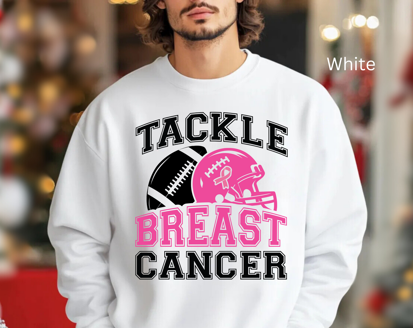 🏈💖 Tackle Breast Cancer Sweatshirt – Pink Ribbon Football Awareness