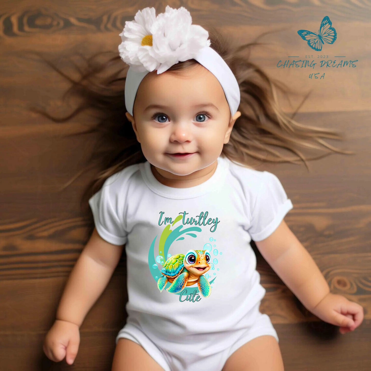 🐢💦 I’m Turtley Cute Baby Onesie – Adorable Sea Turtle Outfit for Babies 🌊👶