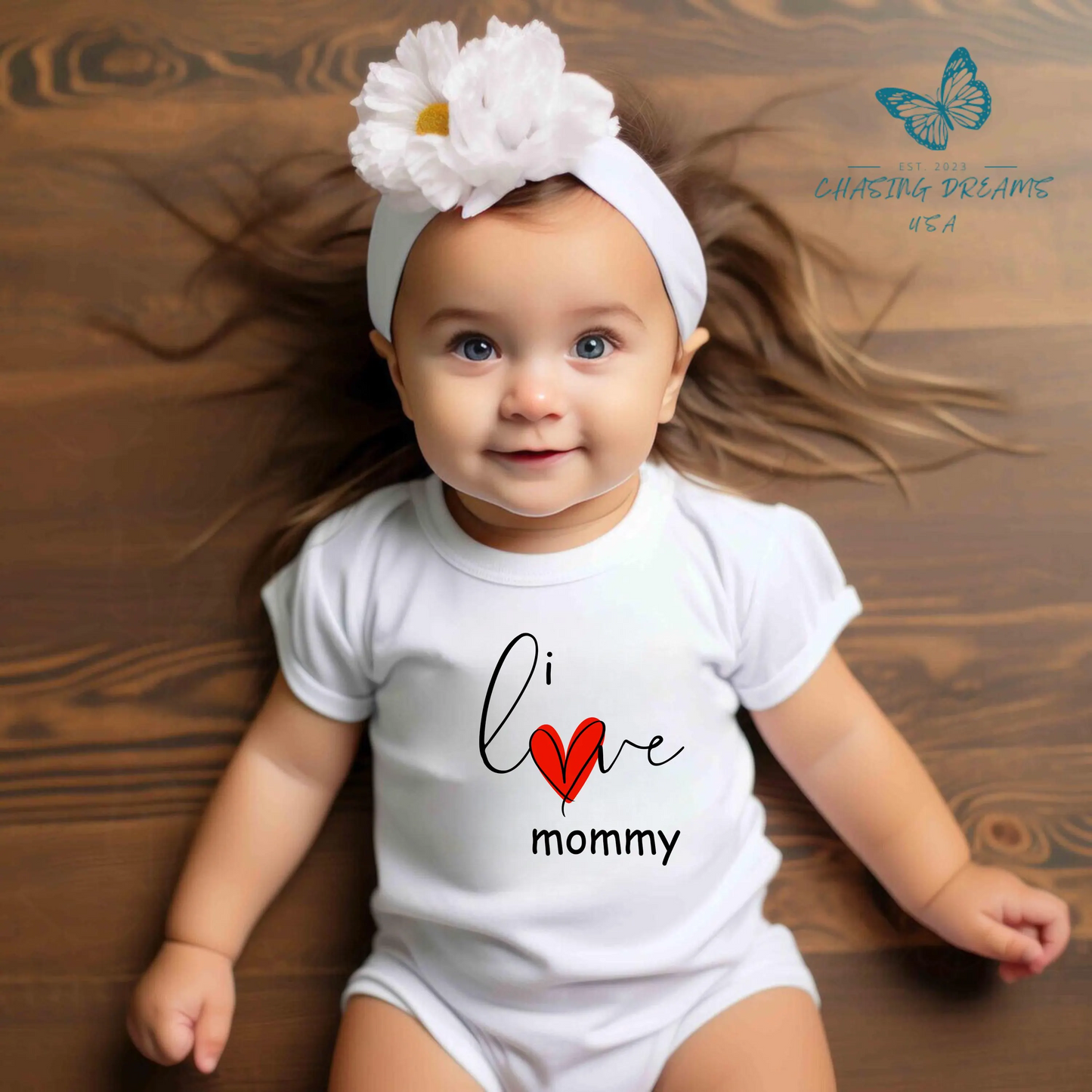 ❤️👶 I Love Mommy Baby Onesie – Sweetheart Print Outfit for Babies 🌸💝