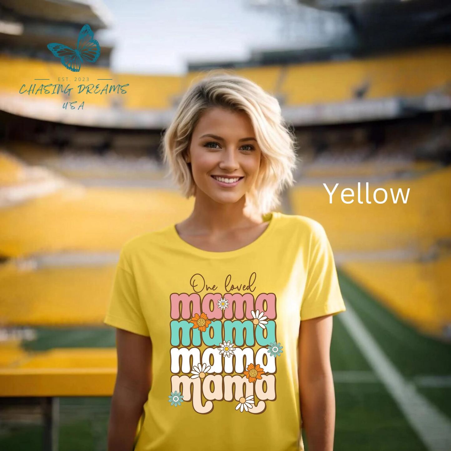 👕 Mama, Mama, Mama, Mama Boho-Style T-Shirt – Joyful Chaos of Motherhood 🌿