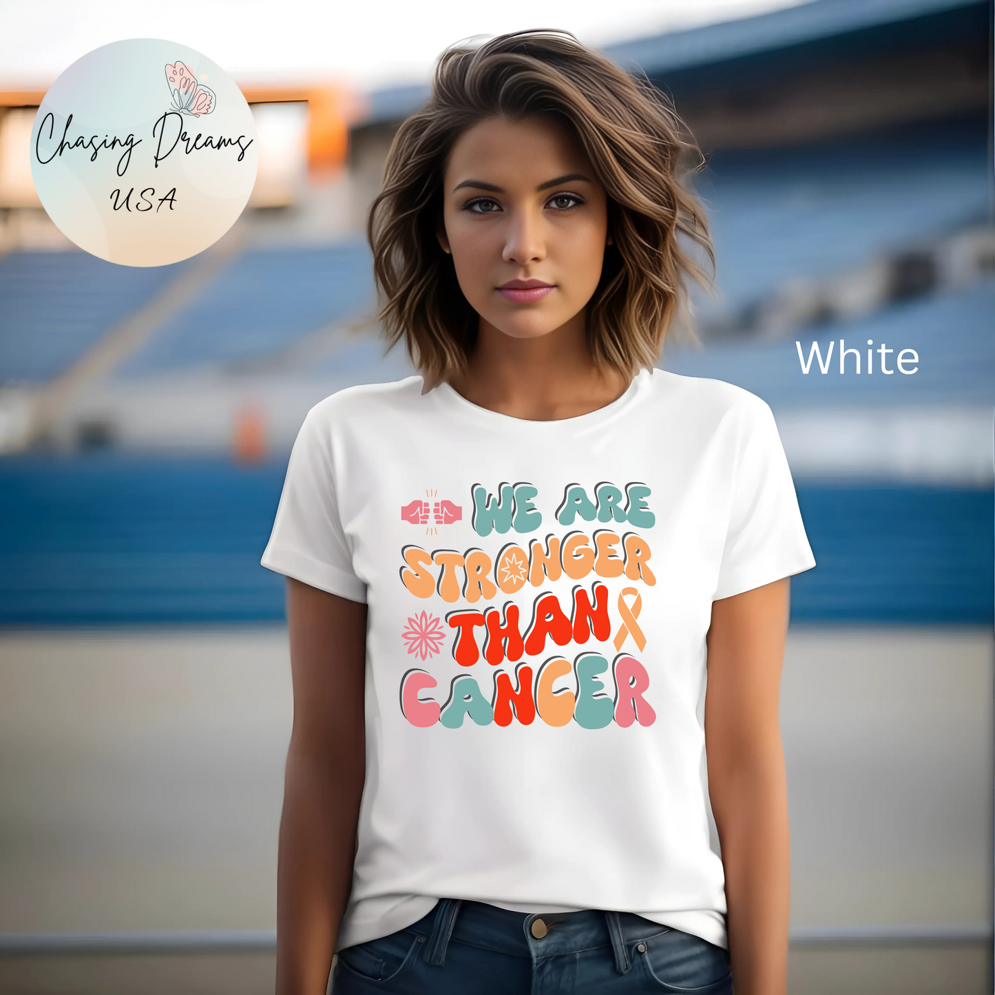 💪 We Are Stronger Than Cancer T-Shirt – Bold Awareness & Support Graphic Tee 🎗️