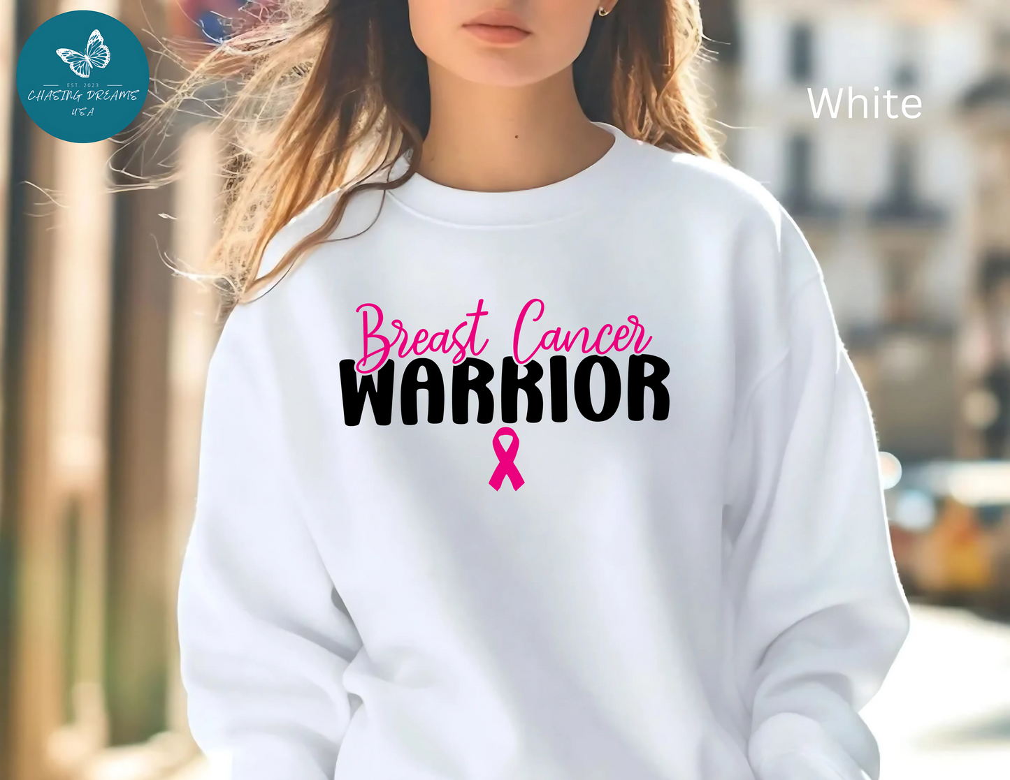 🎀💪 Breast Cancer Warrior Sweatshirt – Survivor Strength & Awareness Crewneck