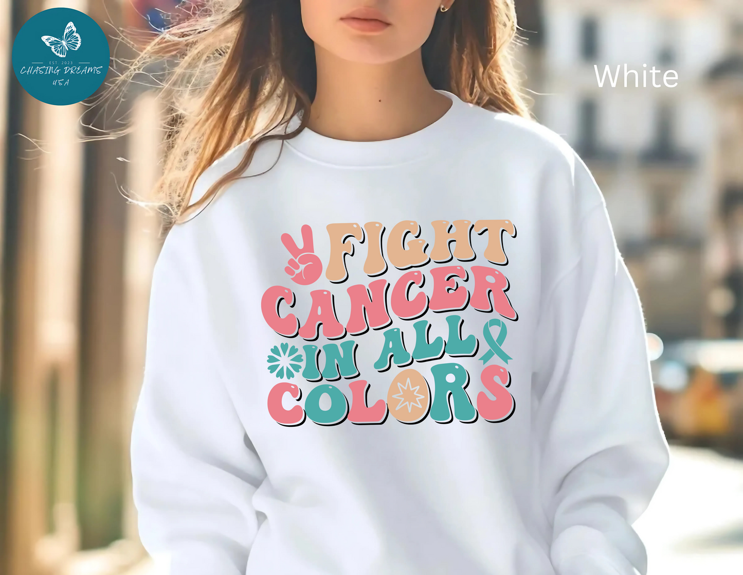 🌈✌️ Fight Cancer in All Colors Sweatshirt – Multi-Awareness Support Crewneck