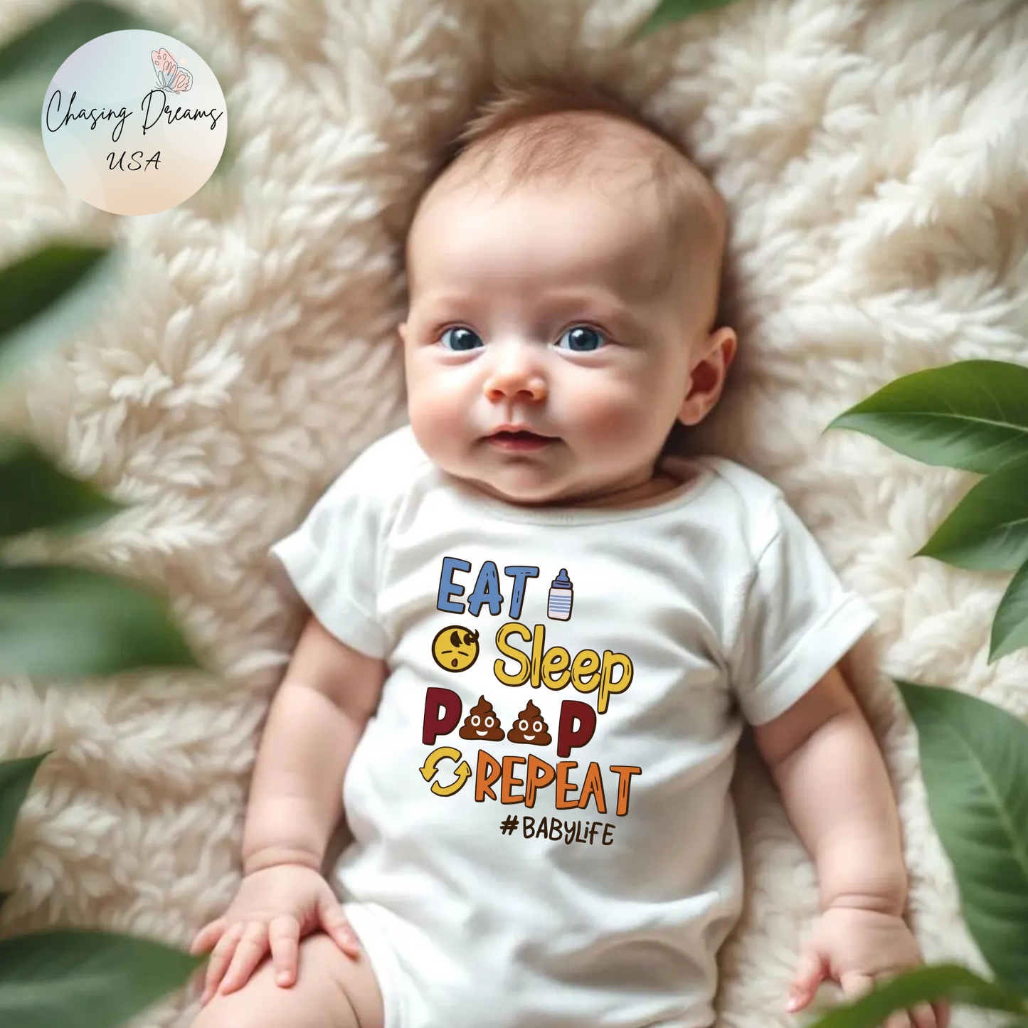 💩 Eat Sleep Poop Repeat Baby Onesie – Funny Newborn Outfit