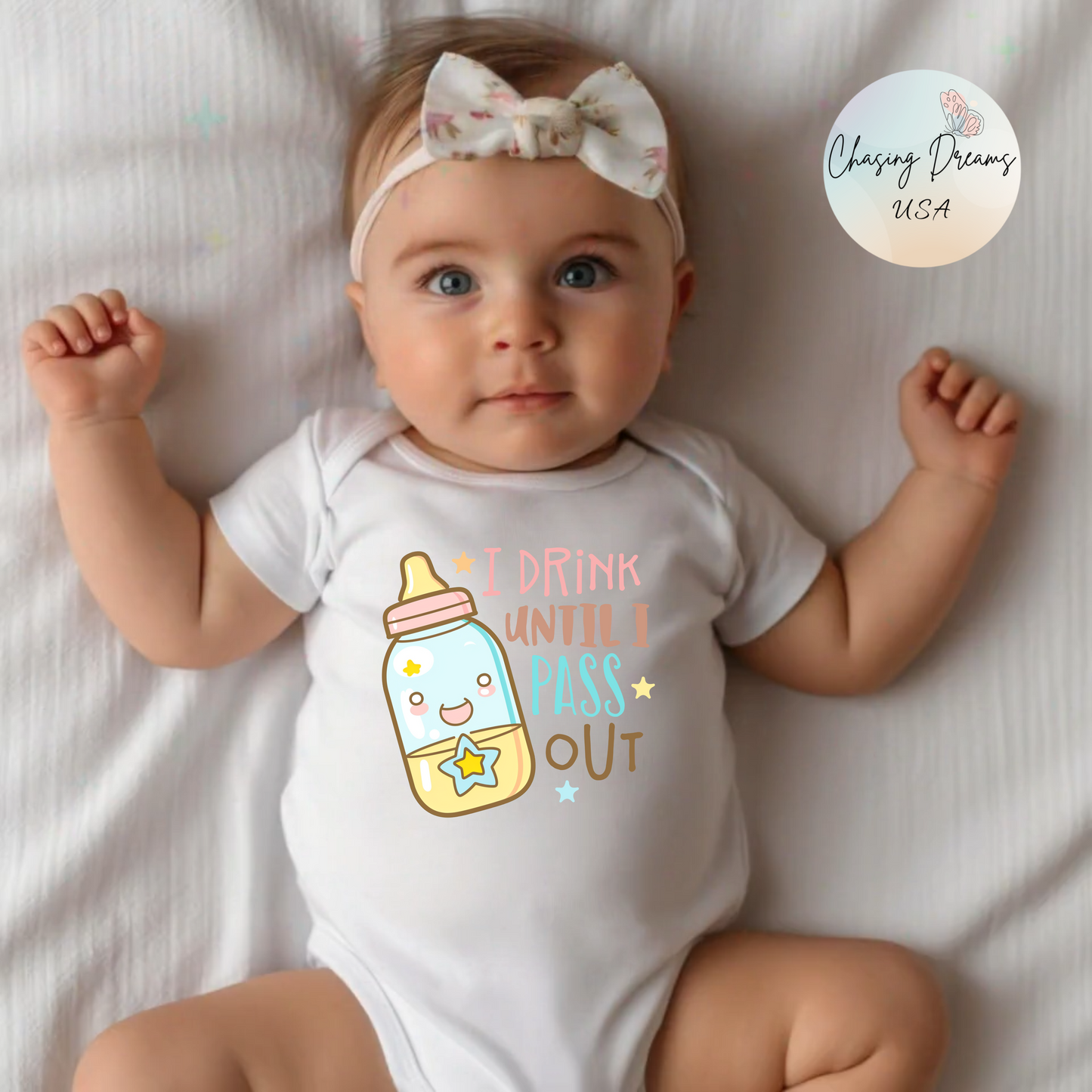 🍼 I Drink Until I Pass Out Baby Onesie – Funny Newborn Outfit 👶✨