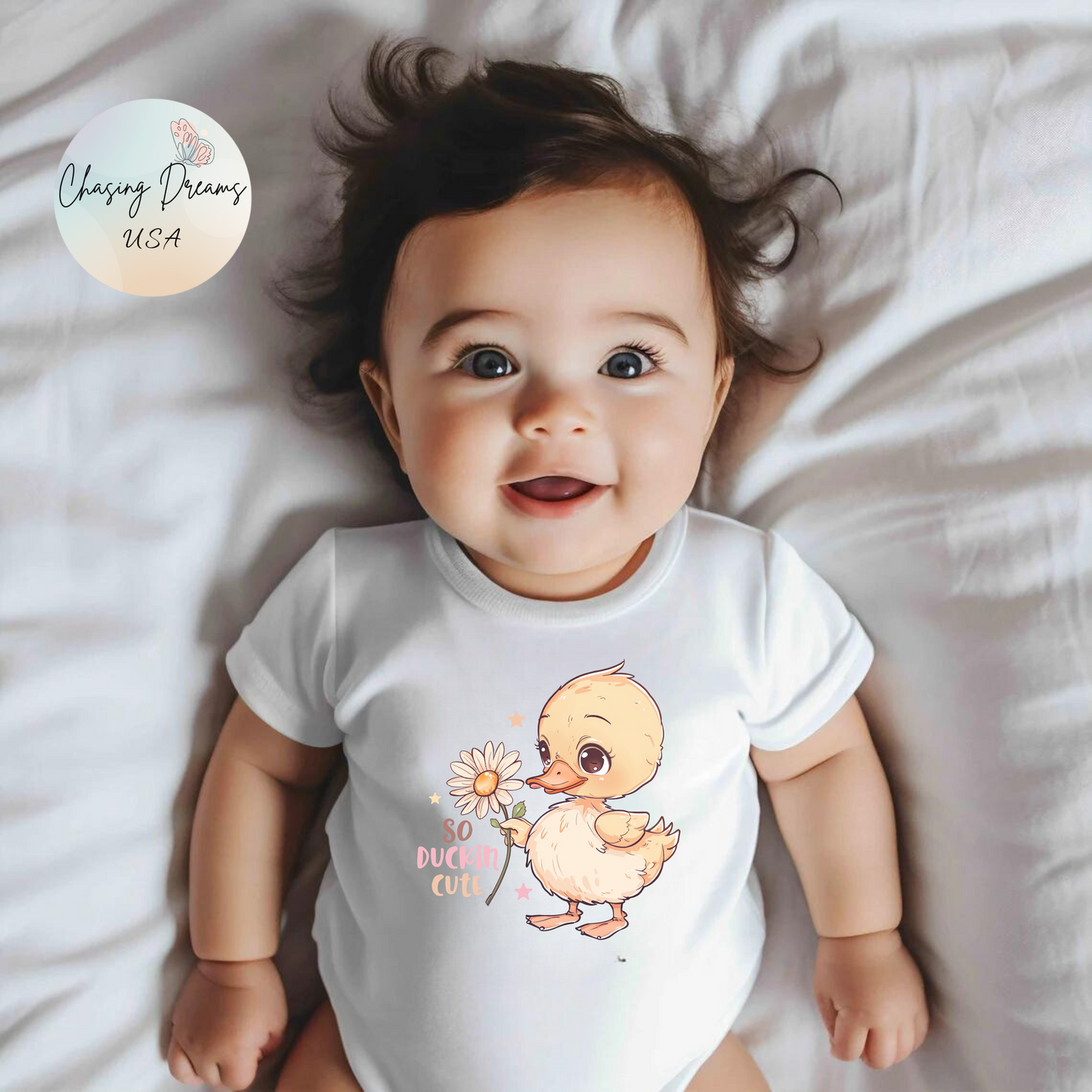 🦆 So Duckin’ Cute Baby Onesie – Funny Farm Animal Outfit 🌼