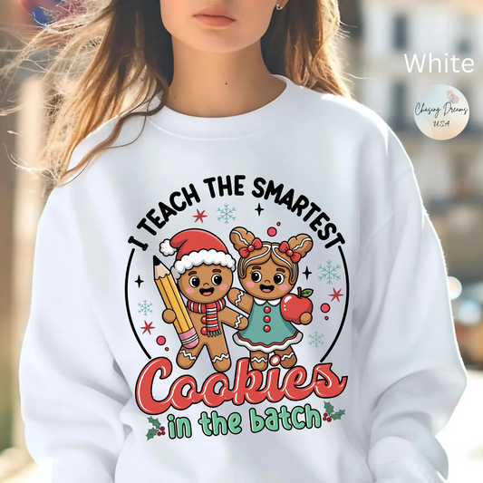 🍪✏️ Smartest Cookies Teacher Sweatshirt – Cute Gingerbread Classroom Vibes 🍎❄️