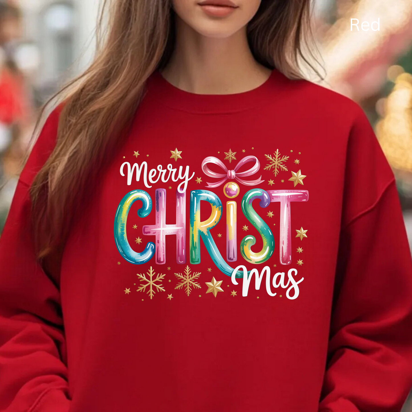 🎄🌈 Merry Christmas Rainbow Sweatshirt – Colorful Holiday Cheer ✨