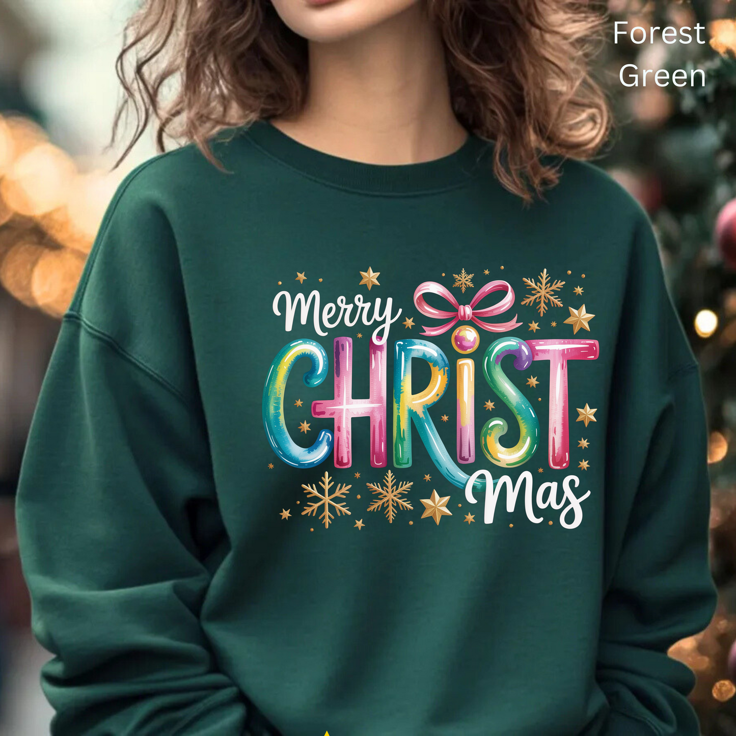 🎄🌈 Merry Christmas Rainbow Sweatshirt – Colorful Holiday Cheer ✨