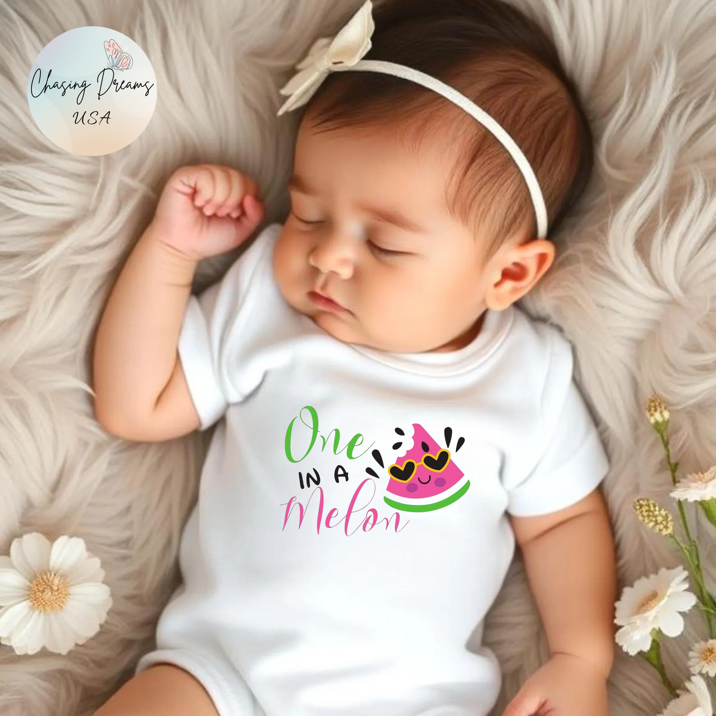 🍉 One in a Melon Baby Onesie – Sweet & Playful Summer Outfit 🌞💖
