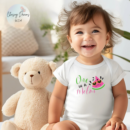 🍉 One in a Melon Baby Onesie – Sweet & Playful Summer Outfit 🌞💖