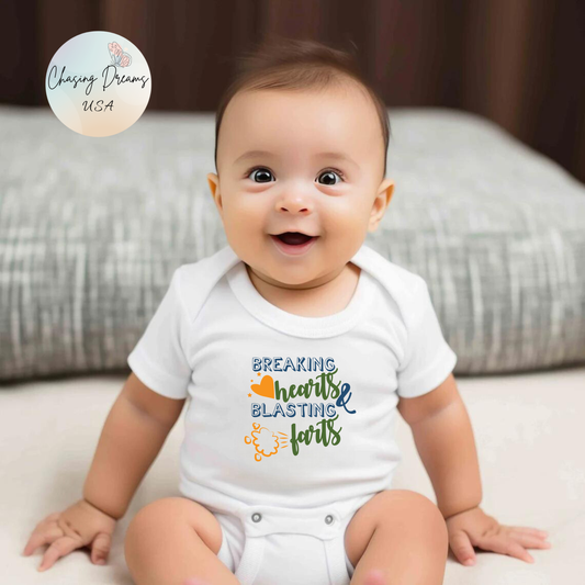 💥 Breaking Hearts & Blasting Farts Baby Onesie – Silly & Playful Statement Outfit 😂✨