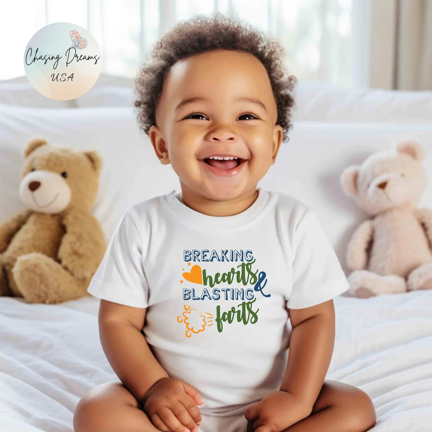 💥 Breaking Hearts & Blasting Farts Baby Onesie – Silly & Playful Statement Outfit 😂✨