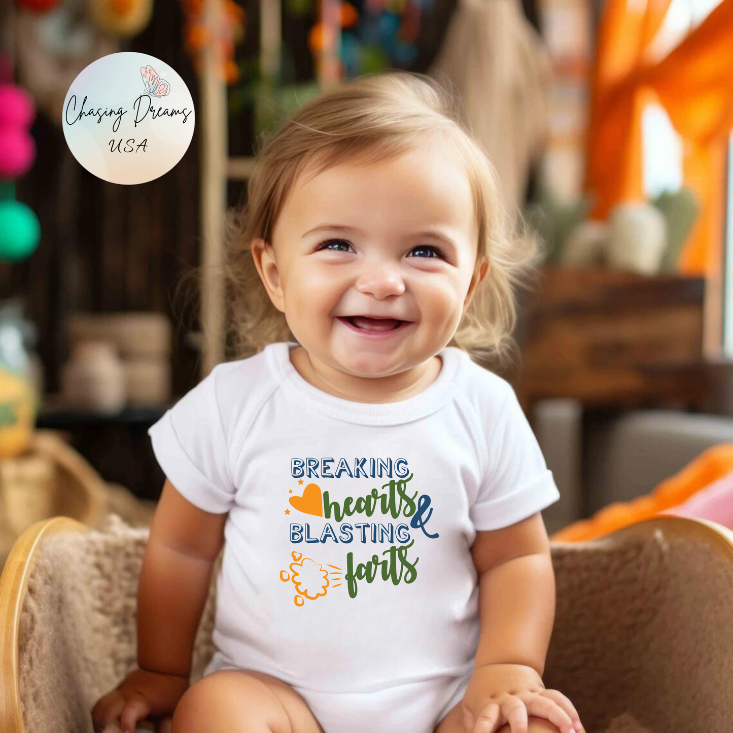 💥 Breaking Hearts & Blasting Farts Baby Onesie – Silly & Playful Statement Outfit 😂✨