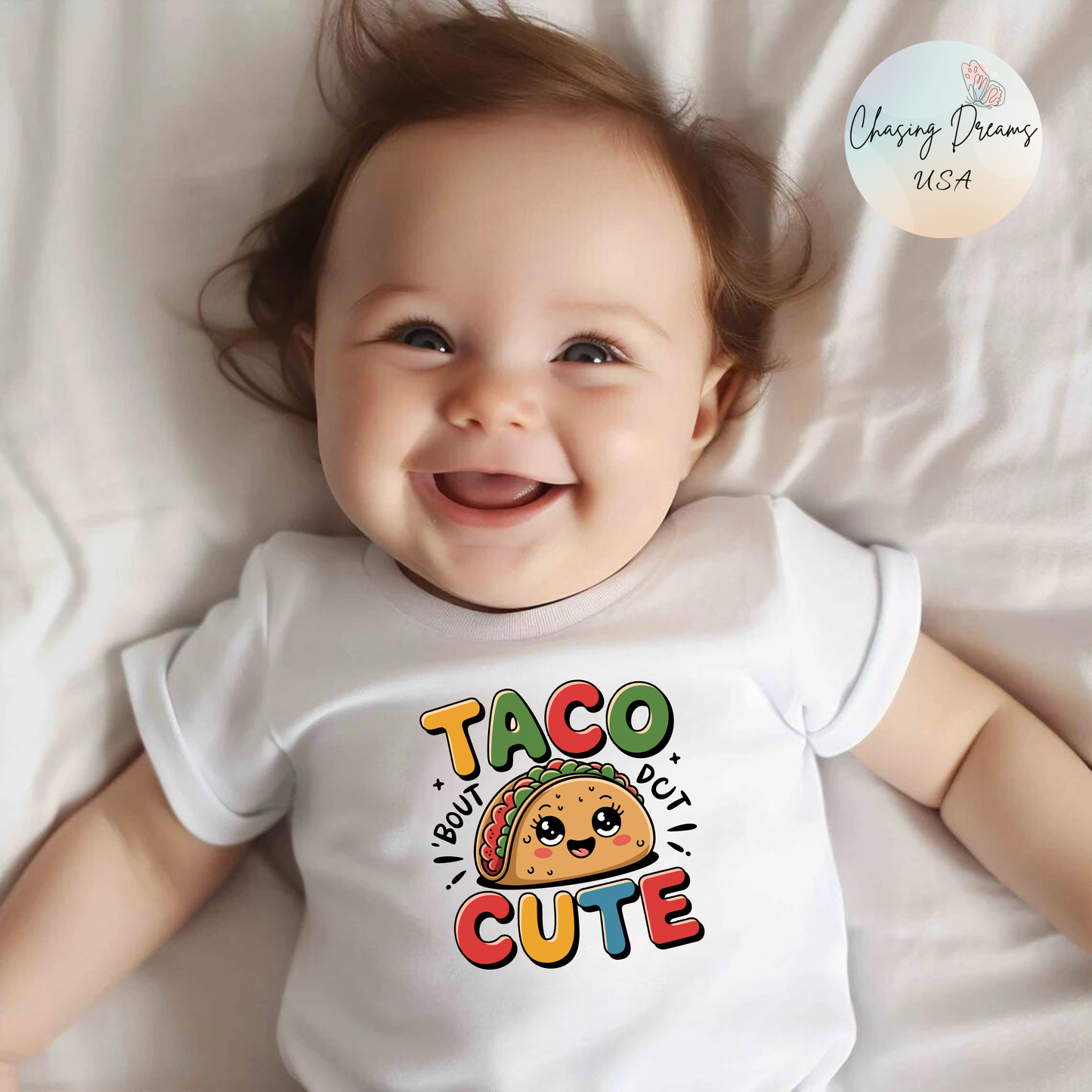 Taco ’Bout Cute (Bright Colors) Baby Onesie – Kawaii Foodie Outfit for Your Little Snack 🌮✨