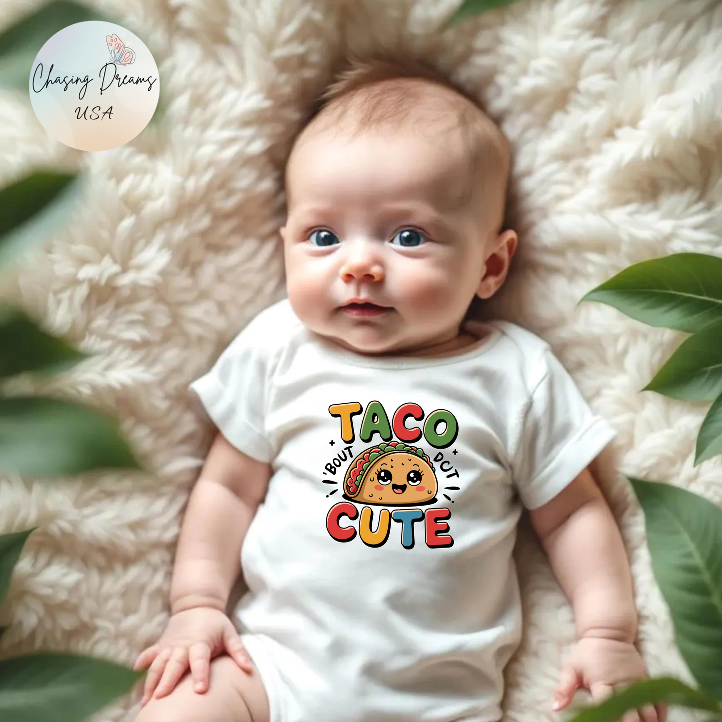 Taco ’Bout Cute (Bright Colors) Baby Onesie – Kawaii Foodie Outfit for Your Little Snack 🌮✨