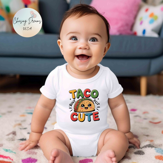 Taco ’Bout Cute (Bright Colors) Baby Onesie – Kawaii Foodie Outfit for Your Little Snack 🌮✨