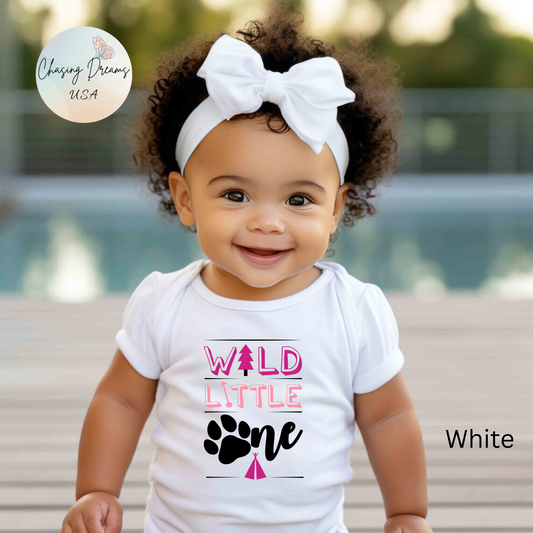 Wild Little Baby Onesie (Pink Edition) – Adorable Adventure-Ready Outfit 🌸🌲