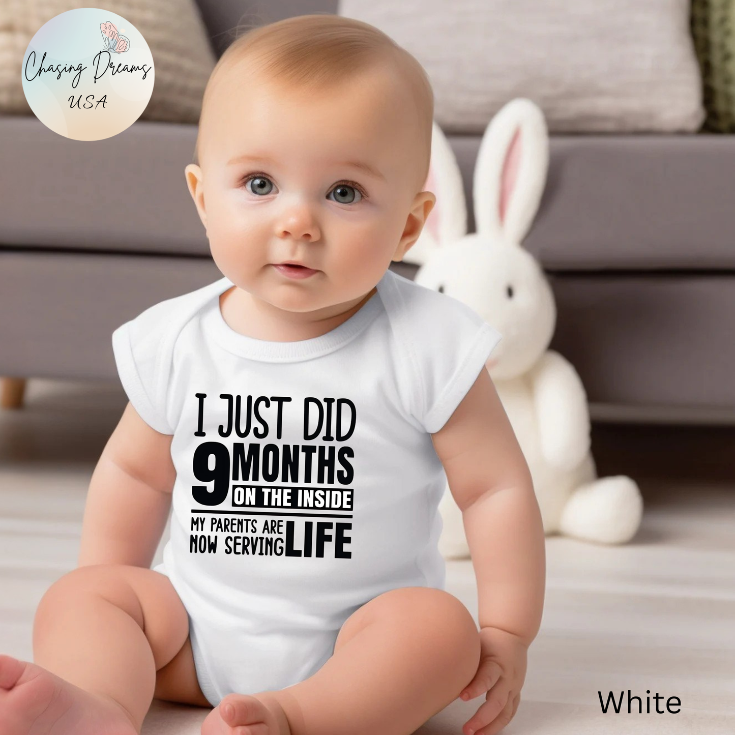 I Just Did 9 Months On The Inside – Funny Baby Onesie 👶🖤