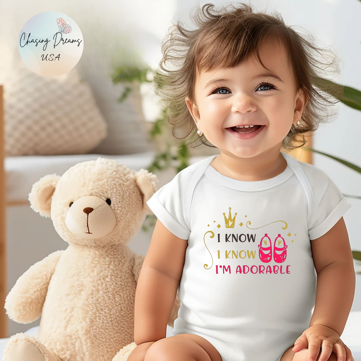 I Know I Know I’m Adorable – Baby Onesie 👑💖