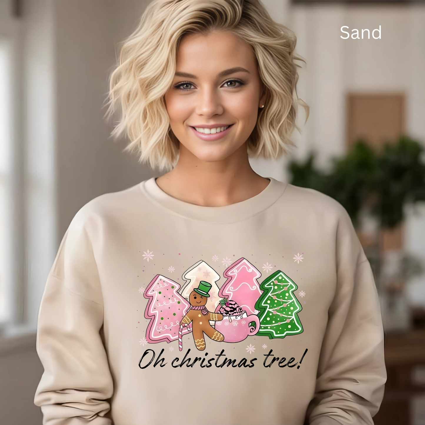 🎄🍪 Oh Christmas Tree! Gingerbread & Cocoa Crewneck – Sweet Holiday Cookie Lover Gift