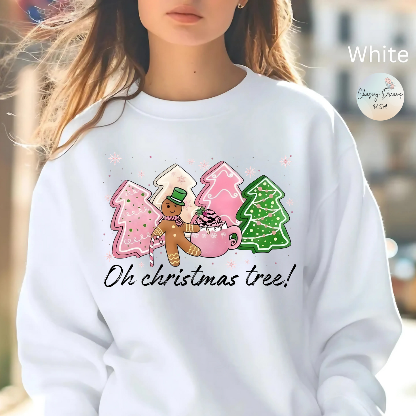 🎄🍪 Oh Christmas Tree! Gingerbread & Cocoa Crewneck – Sweet Holiday Cookie Lover Gift