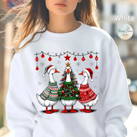 🎄🪿 Goosemas Sweater Flock Sweatshirt – Festive Geese in Cozy Knits