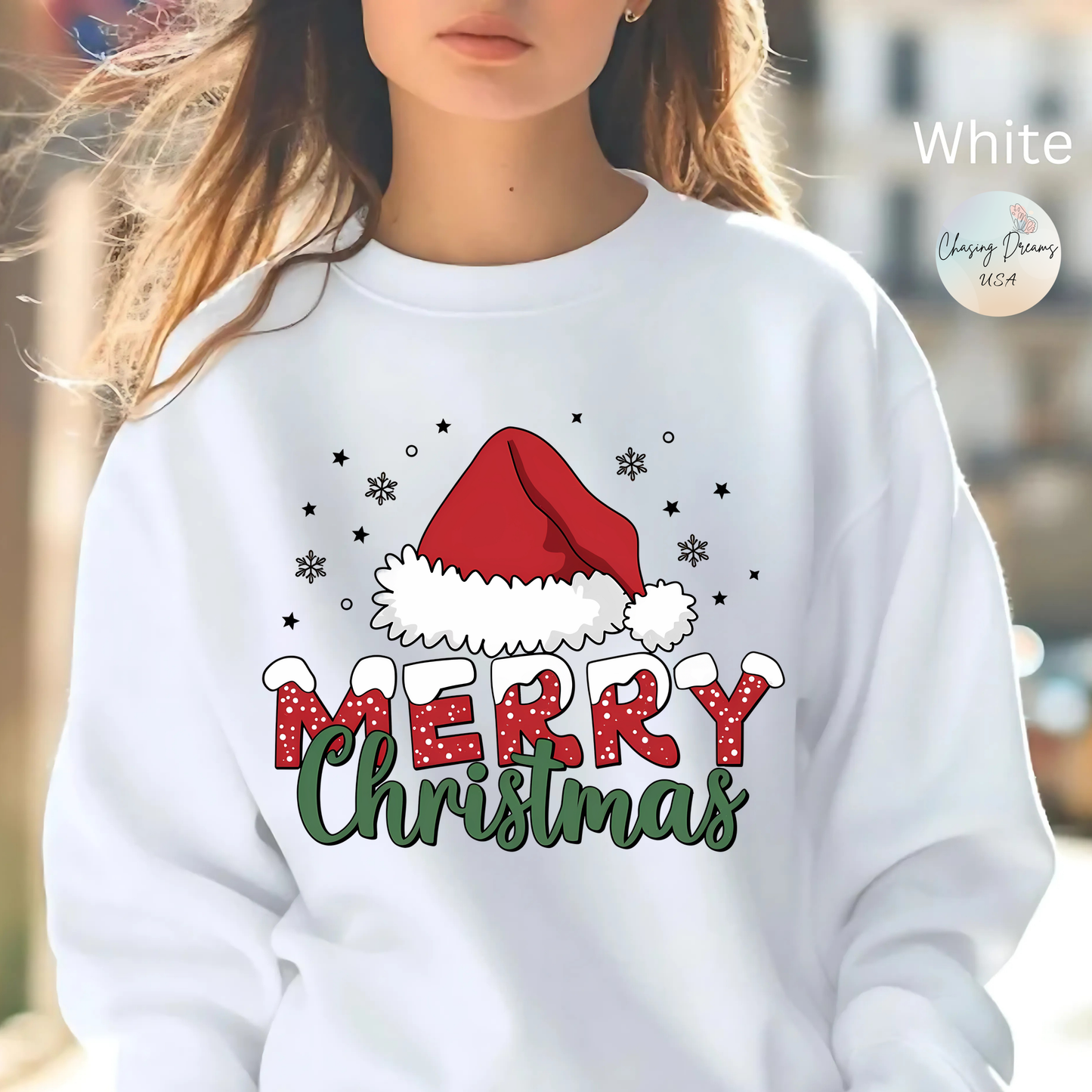 🎅✨ Merry Christmas Santa Hat Sweatshirt – Classic Festive Holiday Style