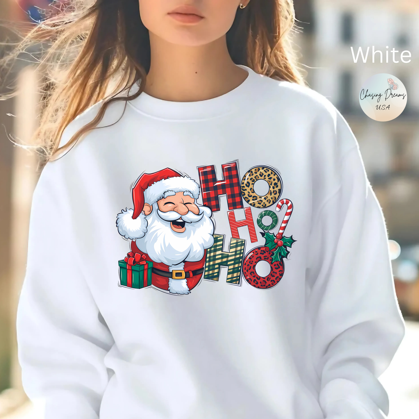 🎅✨ HO HO HO Santa Sweatshirt – Classic Holiday Cheer 🎄🎁