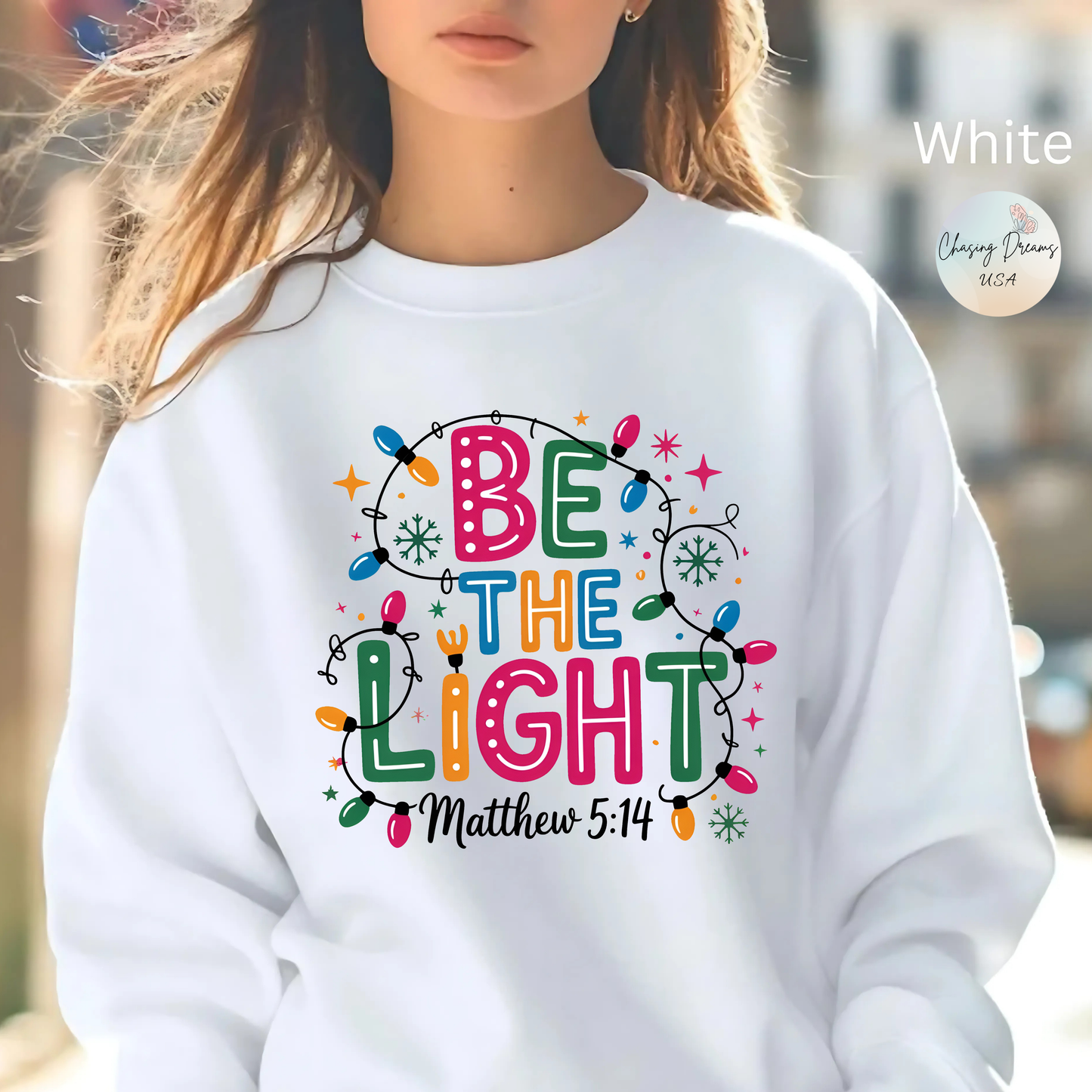 ✨🕯️ Be The Light – Matthew 5:14 Sweatshirt 🌟🎄