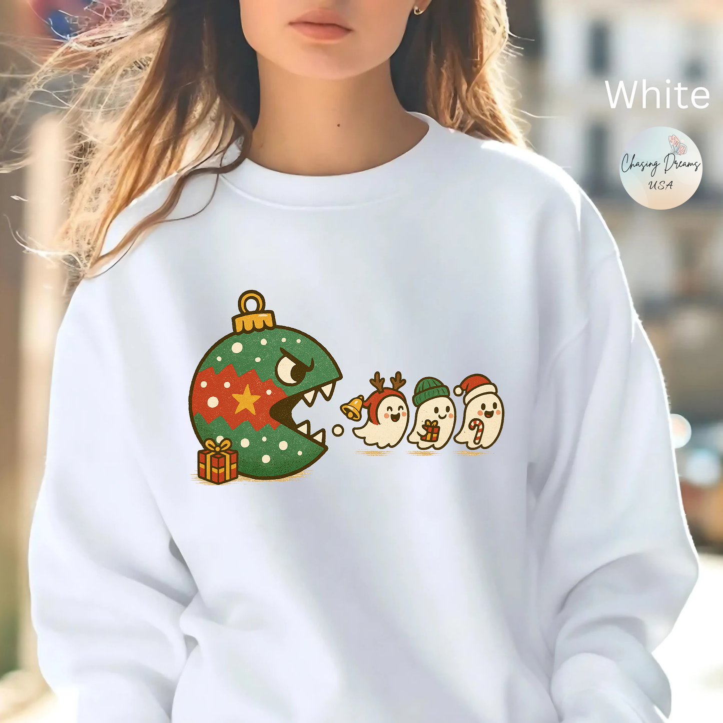 👻🎄 Chompmas Ghost Sweatshirt – Festive, Funny & Cozy 🎁✨