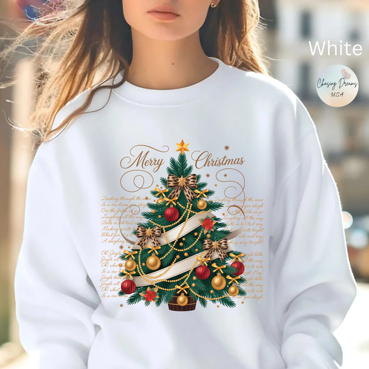 🎄✨ Merry Christmas Tree Sweatshirt – Classic Festive Elegance for 2025 ✨🎅