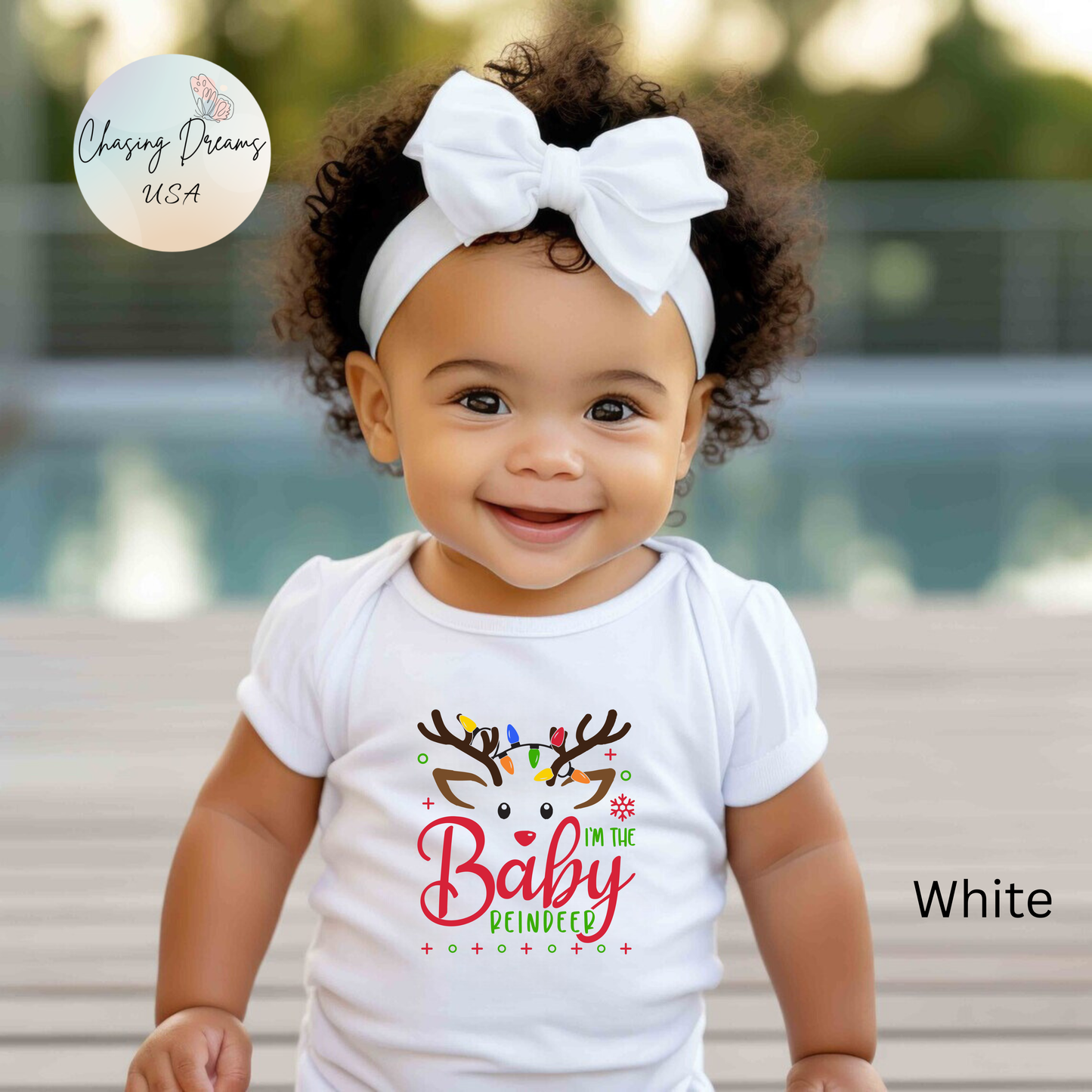 🦌 “I’m the Baby Reindeer” Baby Onesie – Adorable Holiday Cheer ✨