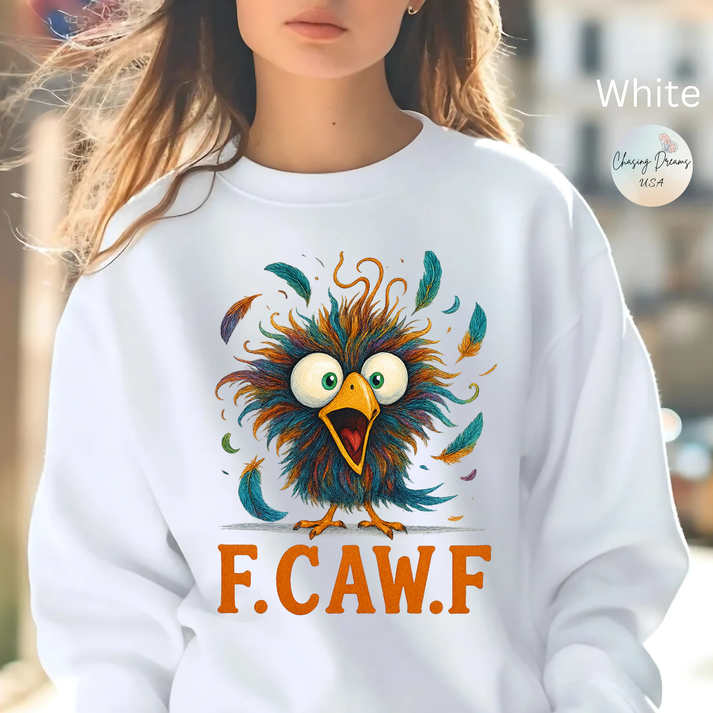 🍂🪽 F.CAW.F Funny Bird Sweatshirt – Quirky Fowl Humor for Everyday Laughs