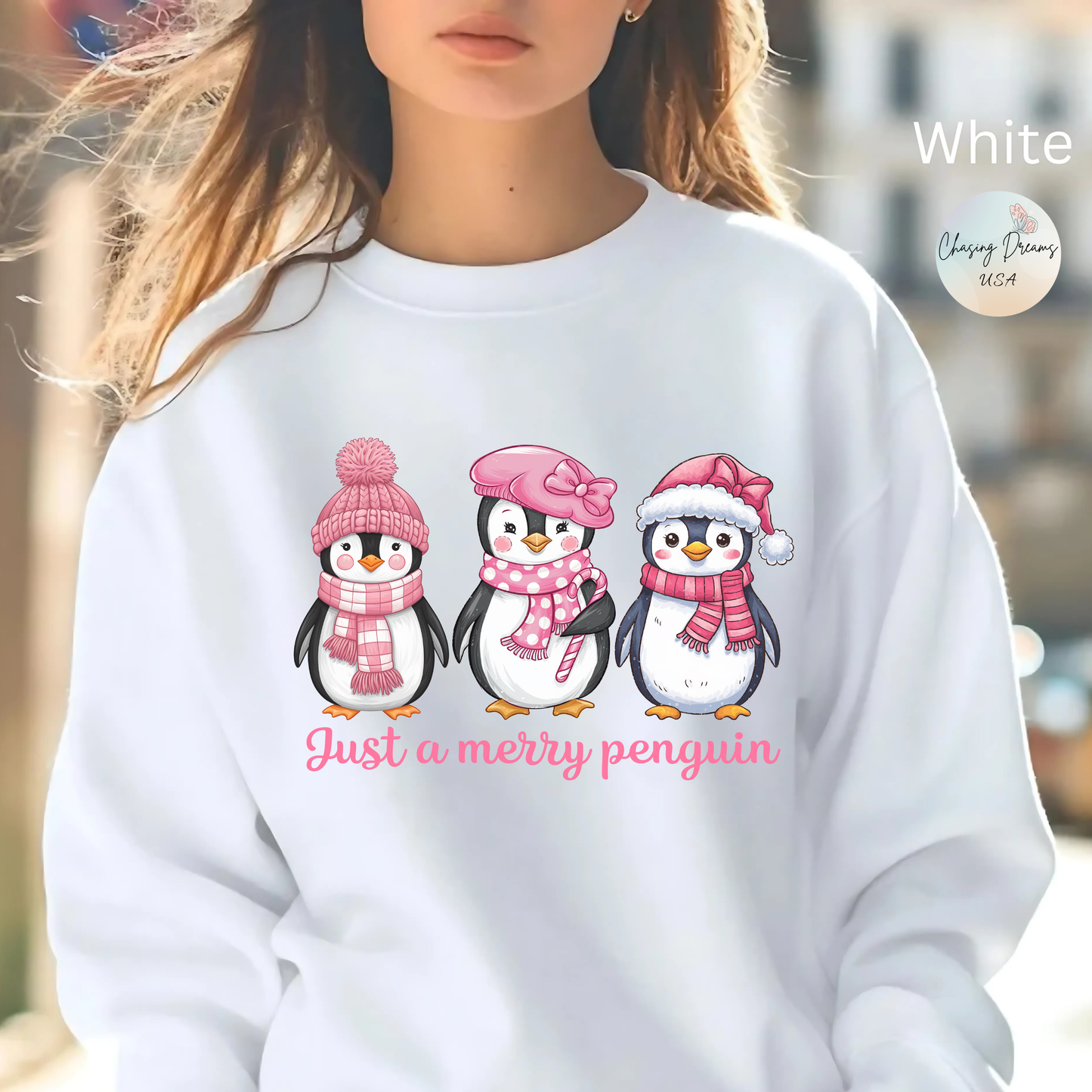 🐧✨ Just a Merry Penguin Sweatshirt – Cute Winter Friends in Pink ❄️💖