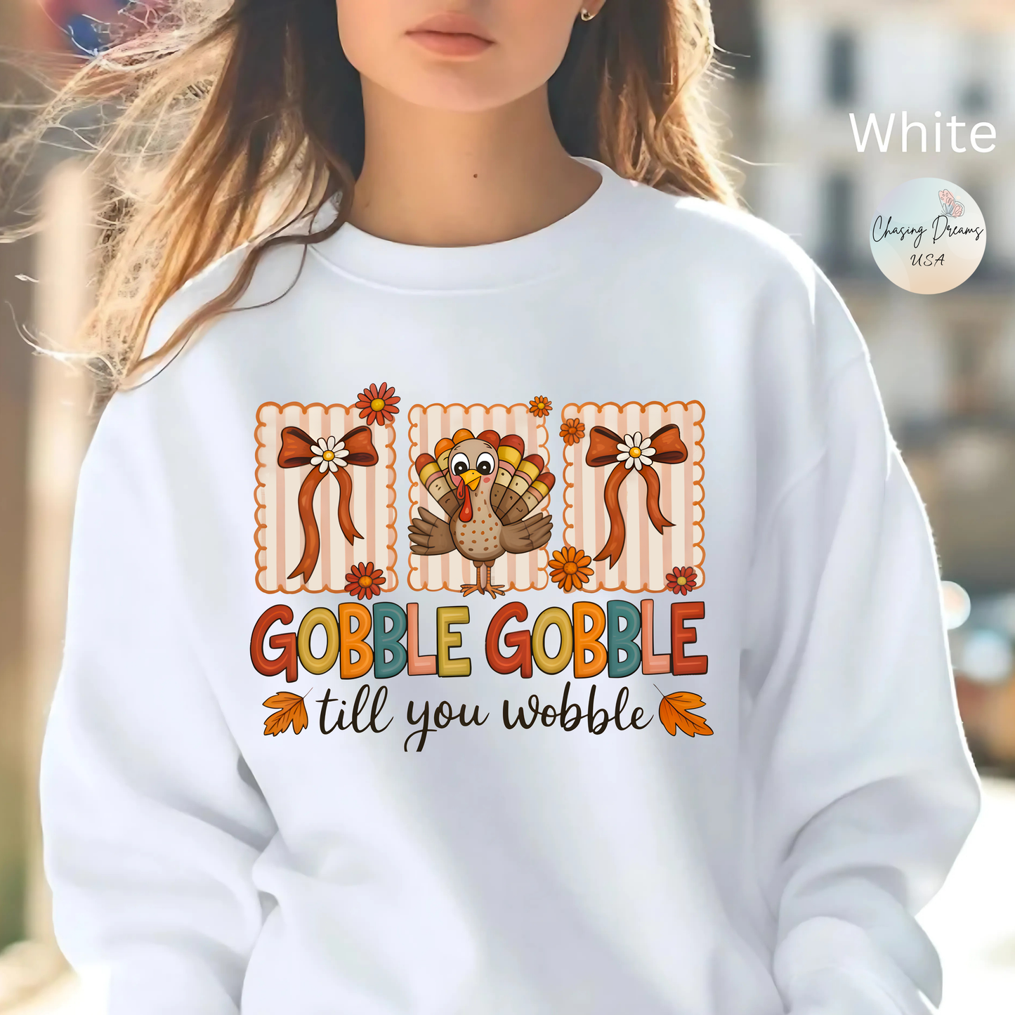 🦃✨ Gobble Gobble Till You Wobble Sweatshirt – Cute Turkey Fall Vibes 🍁🧡